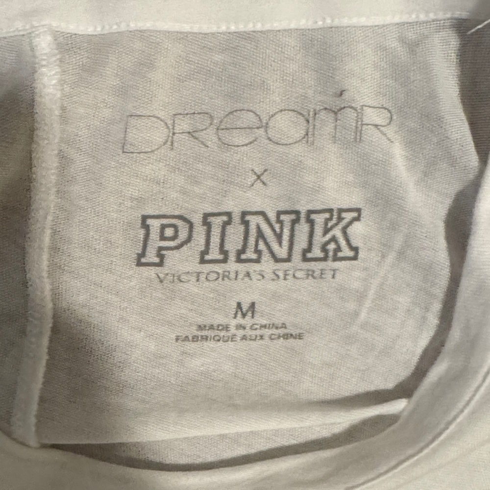 PINK Victoria's Secret White Long Sleeve Tee with Colorful Text - Picture 2 of 2